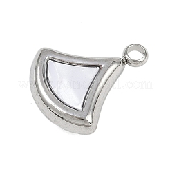 Подвески-веера из синтетической ракушки из нержавеющей стали 304&nbsp;LS-STAS-P402-03A-P