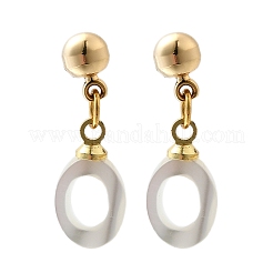 Овальные серьги-гвоздики из латуни&nbsp;EJEW-Z086-05G