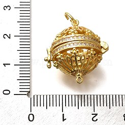 Подвески из латуни с микропаве из кубического циркония с бусинами-клетками&nbsp;KK-M313-12G-01