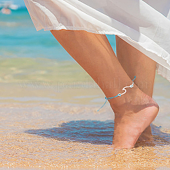 4 комплект 4-х цветных браслетов из нержавеющей стали 304 и сплава с волнистыми и плоскими круглыми подвесками&nbsp;BJEW-AN0001-34