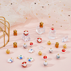 24 шт. 6 стили фарфоровых подвесок&nbsp;PALLOY-FH00169