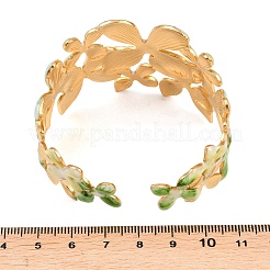 Браслеты-манжеты из нержавеющей стали 304 с эмалевым покрытием&nbsp;BJEW-H638-03B-G