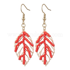 Серьги-подвески из стеклянных бусин ручной работы&nbsp;EJEW-MZ00563-02