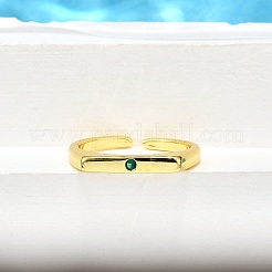 Манжеты из латуни с микро паве кубический цирконий для женщин&nbsp;RJEW-H247-16G-02