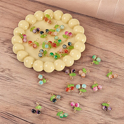 28 шт. 7-х цветные подвески из стекла с эффектом потрескивания при запекании&nbsp;PALLOY-TAC0185