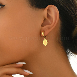 Элегантные и универсальные серьги-кольца из нержавеющей стали 201&nbsp;FA2332-2