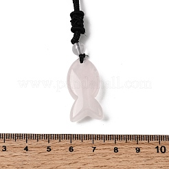 Подвеска в виде рыбы из натурального розового кварца&nbsp;NJEW-G185-01G