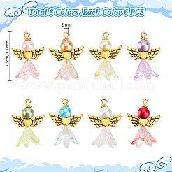 48 шт. подвески из двухцветного сплава и акрила&nbsp;PALLOY-PH01791