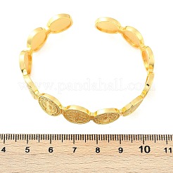 Плоский круглый браслет-манжета с крестом иисусом&nbsp;LS-BJEW-I298-03G