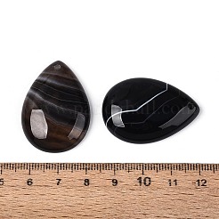 Подвески из натурального черного полосатого агата (окрашенного и подвергнутого термической обработке).&nbsp;G-T143-52A