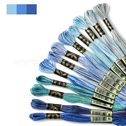 12 моток 12 цвета 6-слойная полиэфирная мулине для вышивания&nbsp;OCOR-FS0001-01A-01