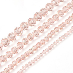 4 нить 4 вида прозрачных стеклянных бусин&nbsp;GLAA-TA0002-56C