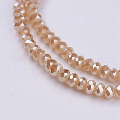 Стеклянные бусины с гальваническим покрытием &nbsp;GLAA-F077-PL06