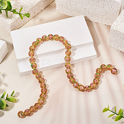 1 нить бусины ручной работы из песочного золота в технике лэмпворк&nbsp;LAMP-TA0002-09D