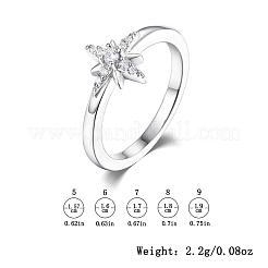 Женское кольцо-звезда из стерлингового серебра S925 с микропаве из прозрачных кубических цирконий RI1010-10