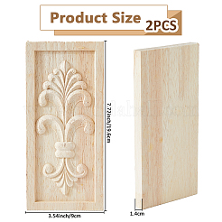 Резная накладка из каучукового дерева&nbsp;AJEW-WH0609-129A