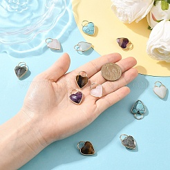 2 шт. граненые подвески из натурального тигрового глаза&nbsp;KK-YW0003-63A