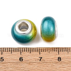 Двухцветные непрозрачные европейские бусины-рондель из смолы&nbsp;RESI-Z046-02K