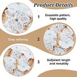 Двухслойные полиэстеровые цветочные кружевные ленты&nbsp;DIY-WH0656-60A