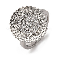 Латунные микро проложить манжеты кольца кубического циркония&nbsp;RJEW-D323-04P