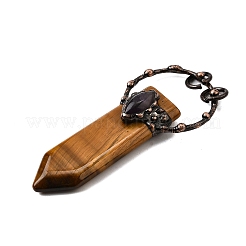 Большие подвески в форме меча из натурального тигрового глаза и аметиста&nbsp;G-Q350-07J