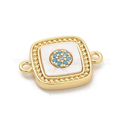 Шармы-соединители из латуни с микропаве из прозрачного кубического циркония&nbsp;KK-M303-04G-03