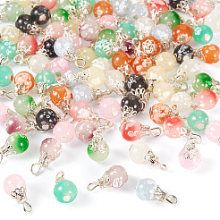 100 шт. 10-х цветные стеклянные подвески с краской для выпечки&nbsp;PALLOY-TAC0210