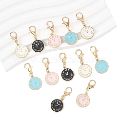 12 шт. 4 стильных подвесных часовых украшений из сплава и эмали&nbsp;HJEW-YW00259