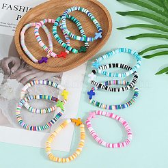 11шт браслеты из полимерной глины&nbsp;BJEW-SW001596