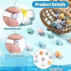 30 шт. непрозрачные акриловые бусины с УФ-покрытием&nbsp;OACR-YW0004-20