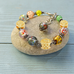 40шт 2 цвета латунные бусины&nbsp;KK-FH0005-64