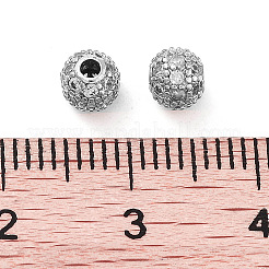 Круглые латунные микро проложить кубического циркония бусы&nbsp;ZIRC-N016-01P-4MM