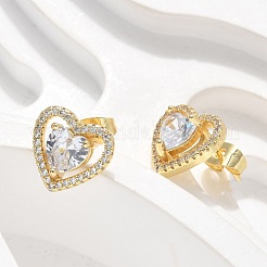 Серьги-гвоздики из циркония&nbsp;EJEW-C139-06G