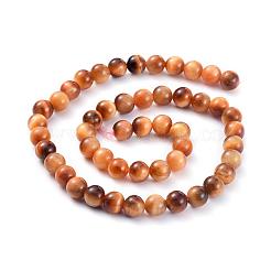 Натуральные солнечные бусины «Тигровый глаз»&nbsp;G-D809-12-8mm