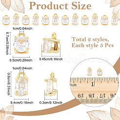 10 шт. 2 стиля латунных подвесок с микропаве из прозрачного кубического циркония&nbsp;KK-YW0004-36