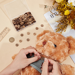 160 шт. 8 стиля 2-дырочных натуральных кокосовых пуговиц&nbsp;BUTT-ME0001-10