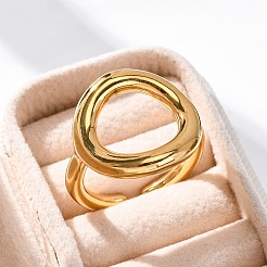 Открытое манжетное кольцо из нержавеющей стали 304&nbsp;RJEW-Z082-01E-G