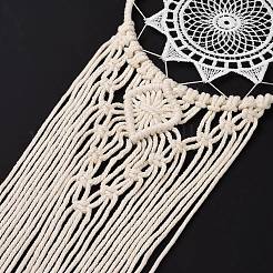 Цветочная тканая сетка/паутина макраме хлопковые настенные украшения&nbsp;PW23021575079