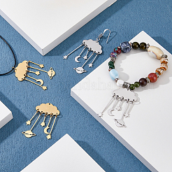 4 шт. подвески из нержавеющей стали 201 двух цветов&nbsp;STAS-FH0002-34