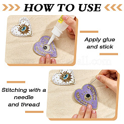 4 шт. 4-цветные заплатки из фетра и смоляных ниток для пришивания и утюжки&nbsp;PATC-MA0001-48