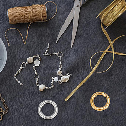 2 шт. 2-х цветные пружинные затворные кольца из нержавеющей стали 304&nbsp;STAS-GO0001-21