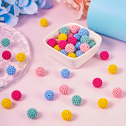 50шт 5 цвета прорезиненные акриловые бусины&nbsp;SACR-TA0001-32
