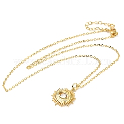 Ожерелья с подвесками из латуни с микропаве и прозрачным кубическим цирконием для женщин&nbsp;LS-NJEW-B092-03G