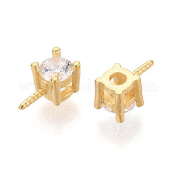 925 серебряное крепление для подвески с прозрачными фианитами.&nbsp;STER-T008-72G