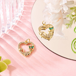 2шт латунные подвески с микропаве и кубическим цирконием&nbsp;KK-TA0002-78A-G