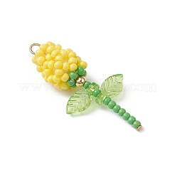 Подвески-розы из стеклянных бус&nbsp;PALLOY-MZ00959-02