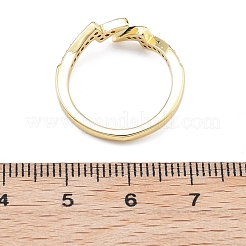 Кольца-манжеты для пальцев с покрытием из латуни с микропаве из прозрачного кубического циркония для женщин&nbsp;RJEW-M028-48G