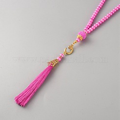 Круглые стеклянные украшения из искусственного жемчуга AJEW-WH0460-139G-11