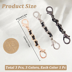 3 шт. 3 цвета pu кожа сплав crub цепь ремень удлинитель для кошелька ремешок для изготовления кошелька&nbsp;PURS-CL0001-11A