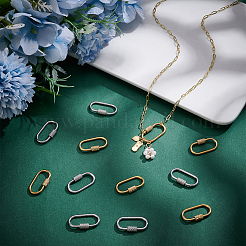 12 шт. 2 цвета 304 нержавеющая сталь винтовой карабин замок подвески&nbsp;STAS-UN0064-17